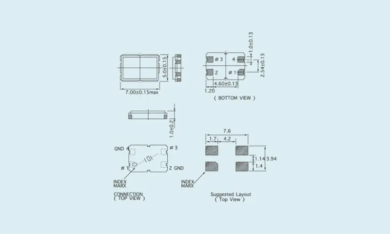 Resonator Kristal Kuarza SMD 7.0&times;5.0